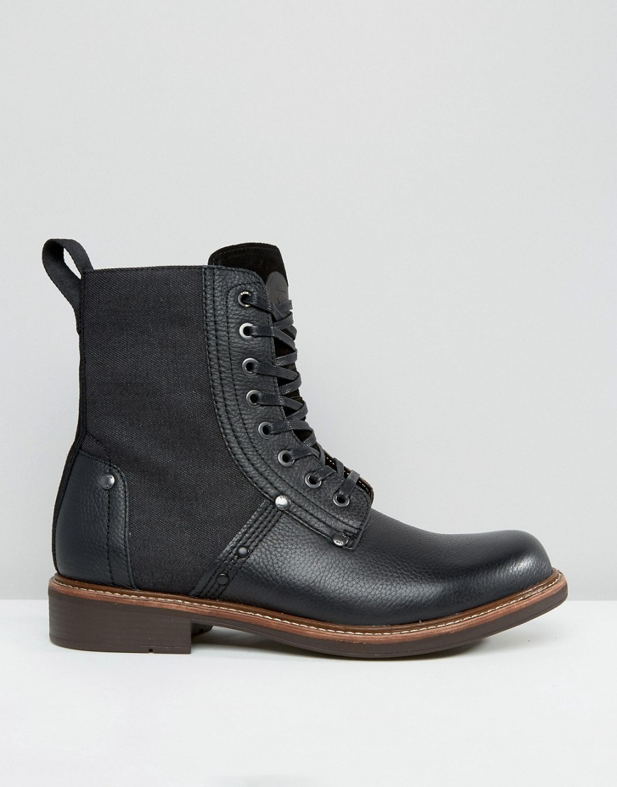 G-Star RAW Labour Lace Up Leather Boots in Black for Men - Lyst