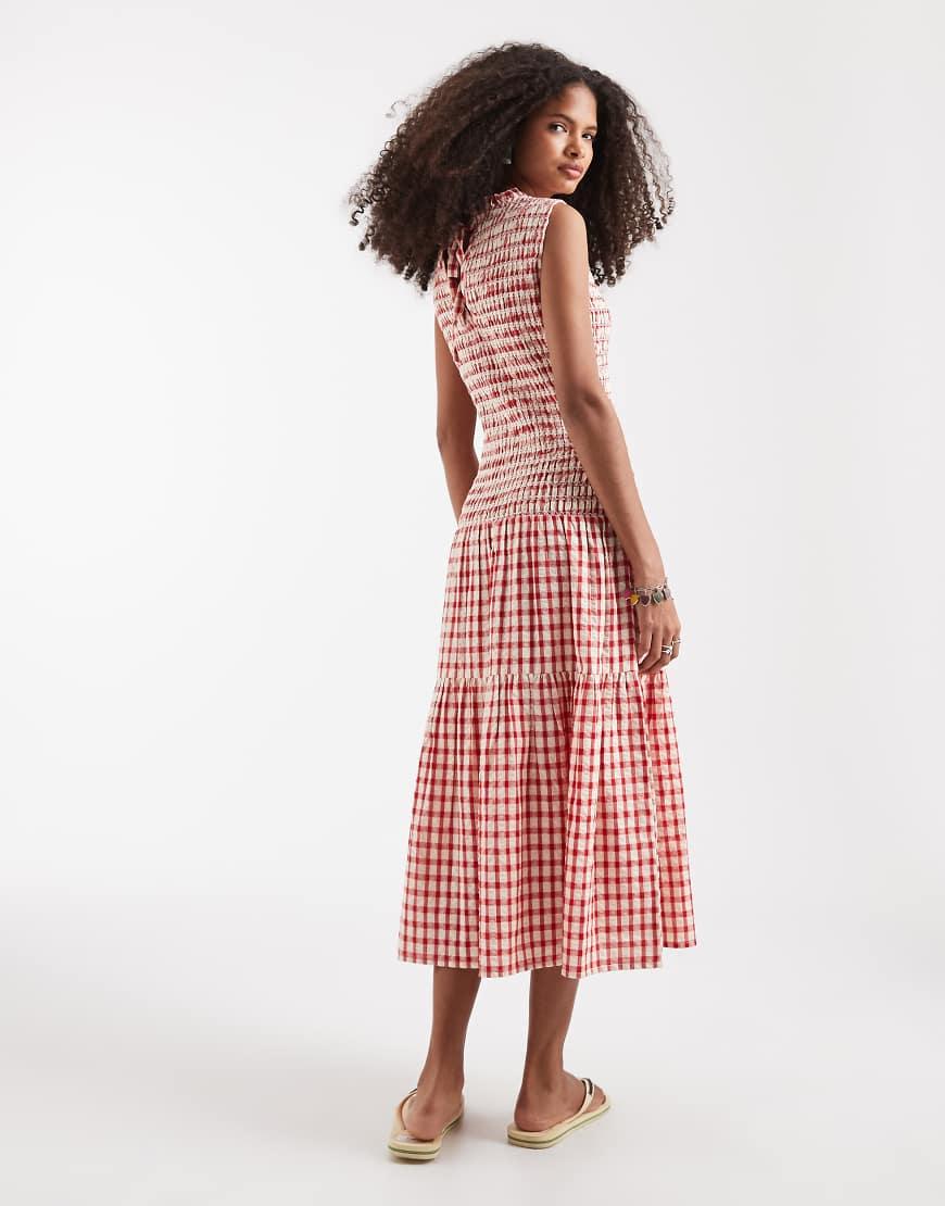 neon rose gingham dress Amelia Gingham Patchwork Dress