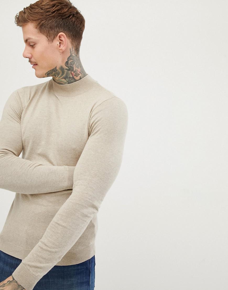 Muscle fit turtleneck jumper Clearance