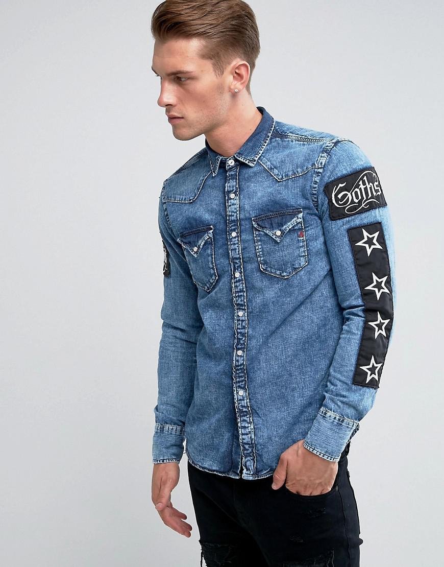 denim patch shirt