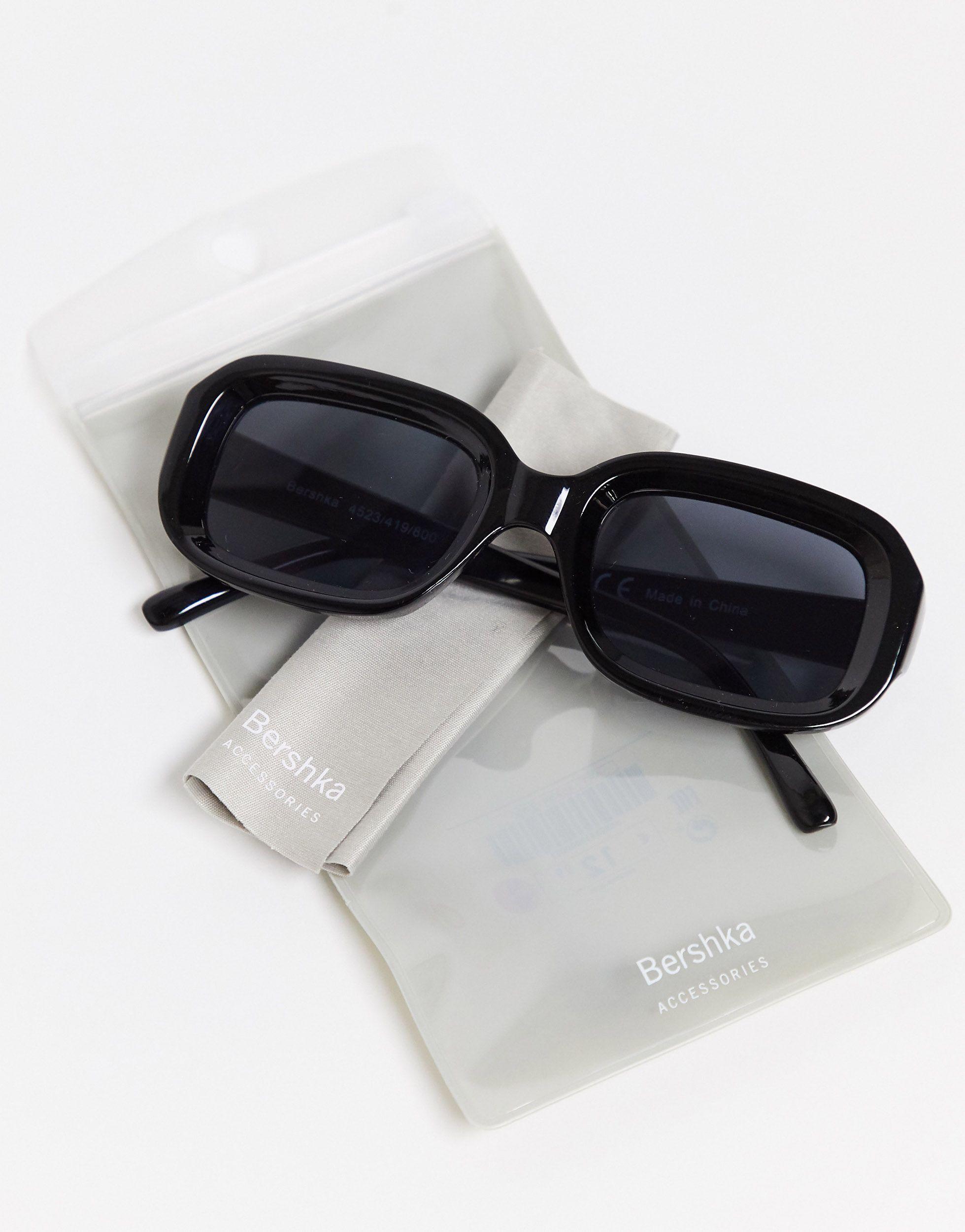 Bershka Synthetic Fan Sunglasses in Black - Lyst