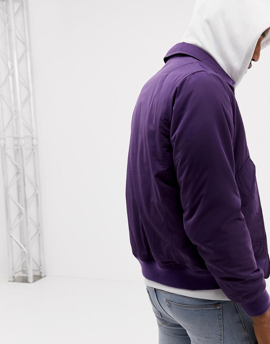 ASOS Bomber Jacket in Purple for Men