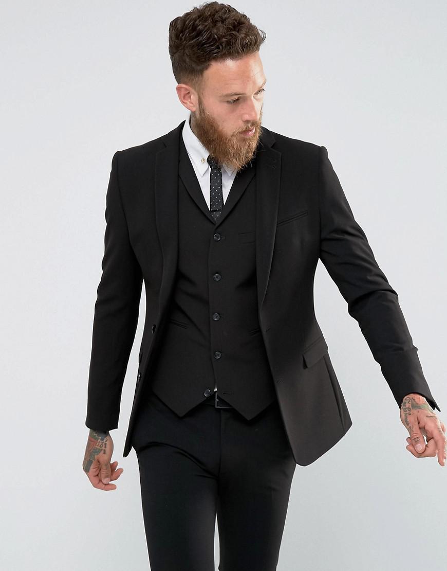 Asos Super Skinny Fit Suit Jacket In Black in Black for ...