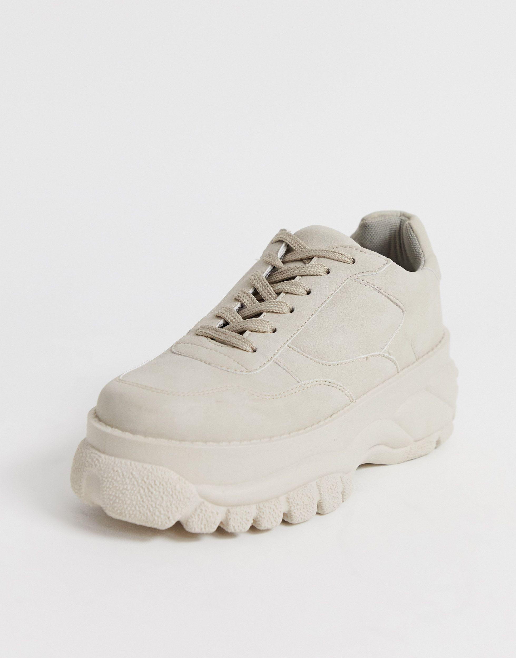 beige chunky trainers