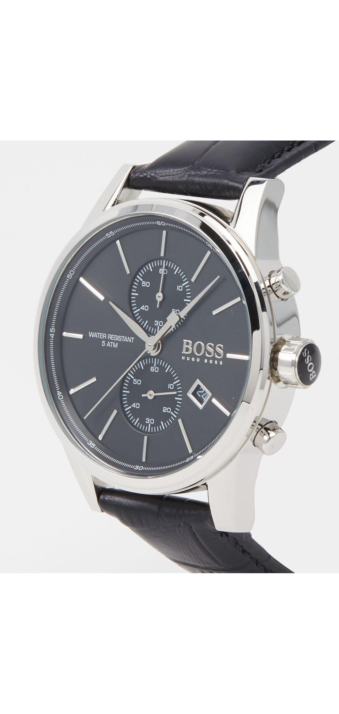BOSS by HUGO BOSS Hugo Boss Jet Chronograph Leather Strap Watch 1513279 in  Black for Men | Lyst