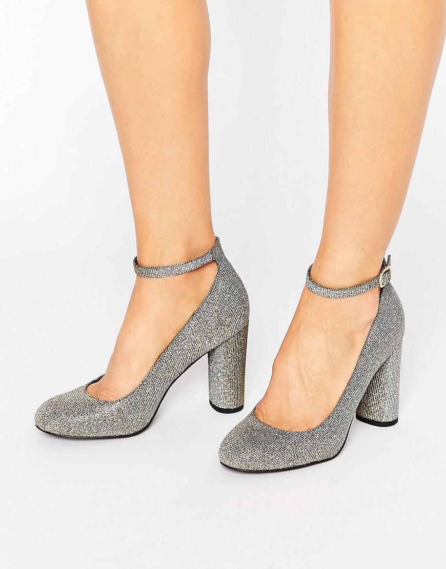 new look gold glitter heels