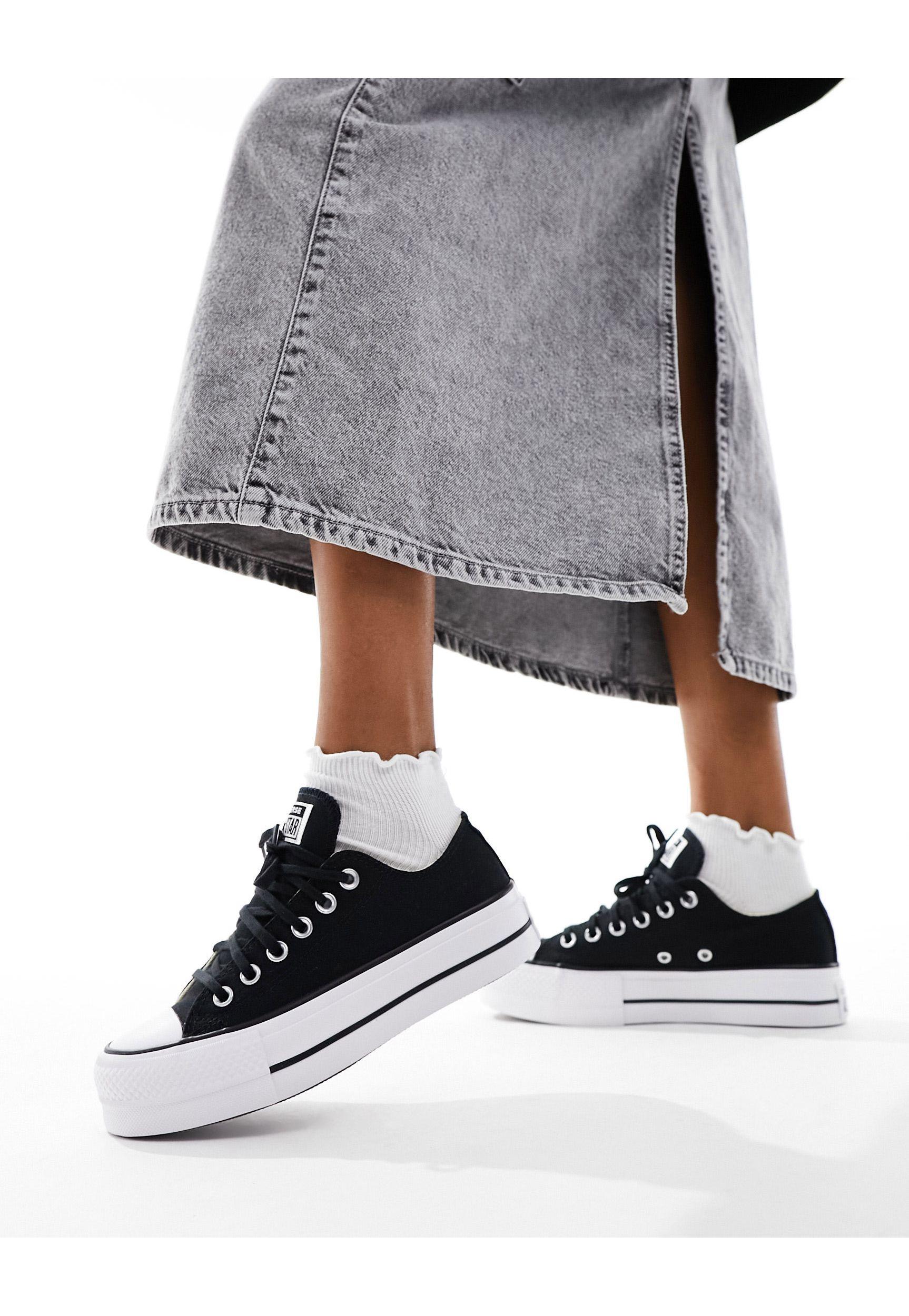 Converse Chuck Taylor All Star Platform Canvas Sneakers in Gray | Lyst