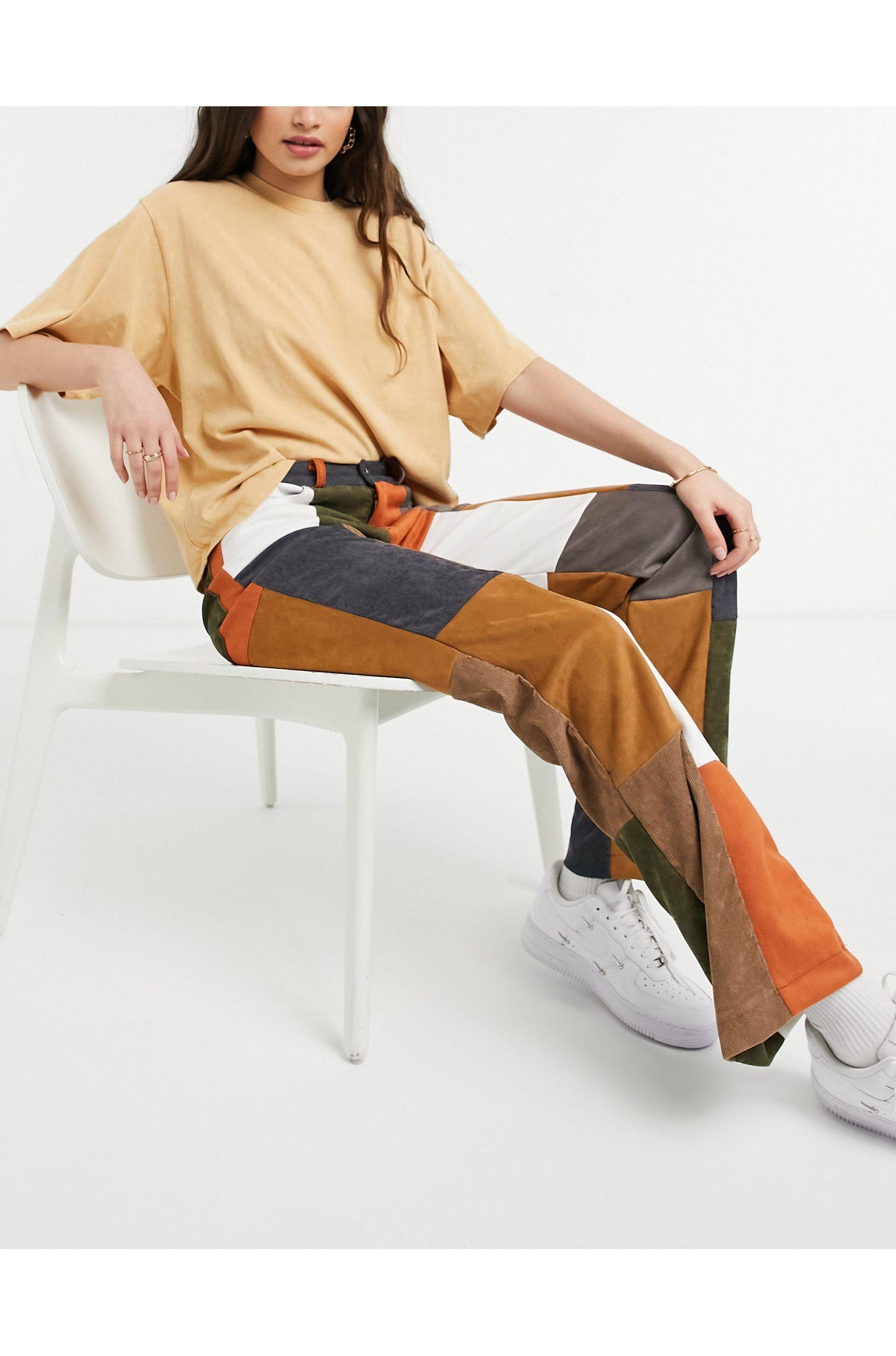 Jaded London Wide Leg Denim Patchwork 