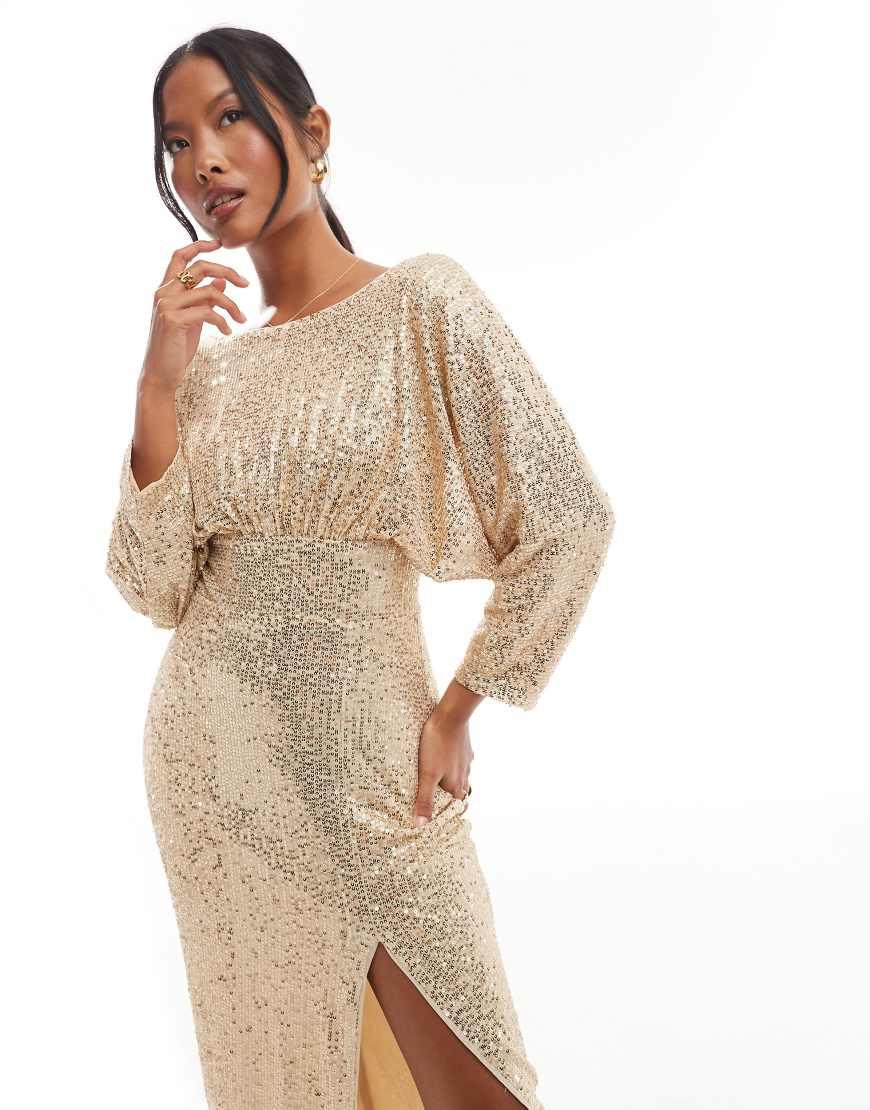 Womens Sequin Tfnc London Gold Sequin Dress TFNC London Women's
