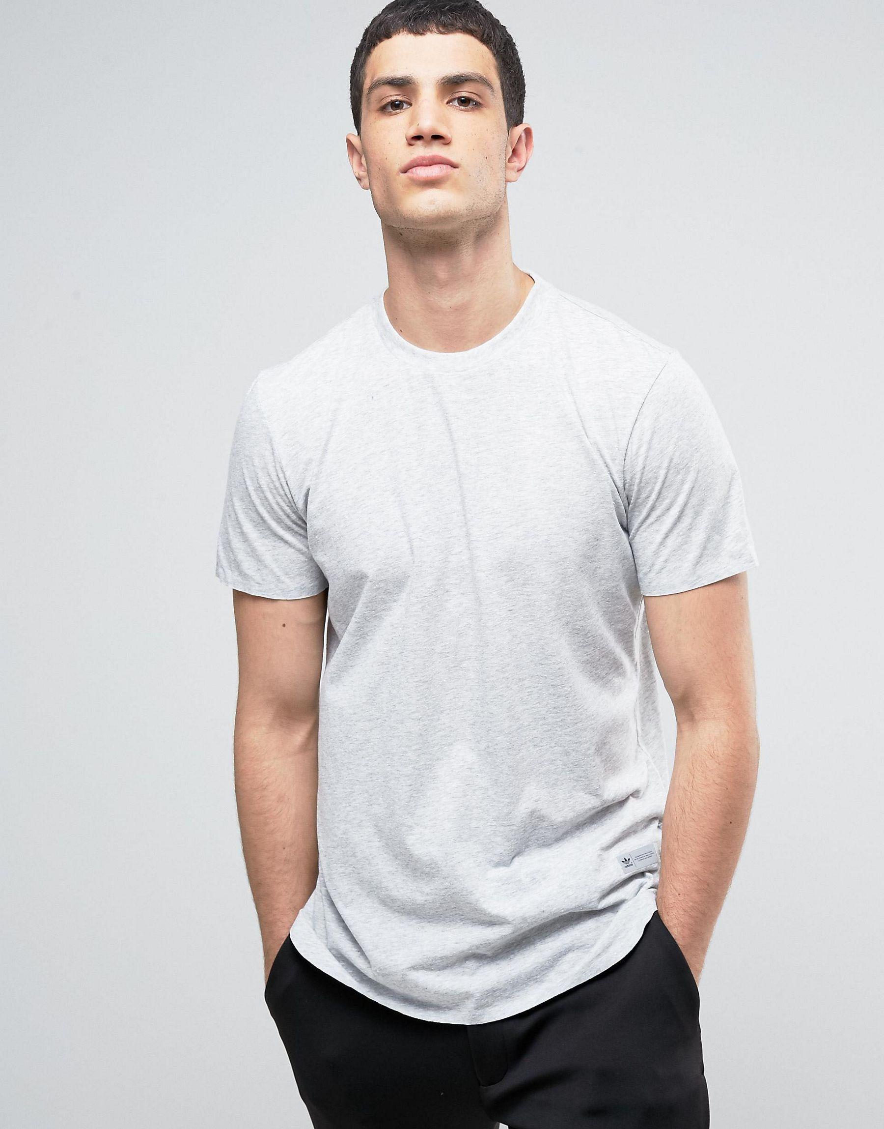 adidas Originals Longline With Curved Hem in Gray for Men | Lyst