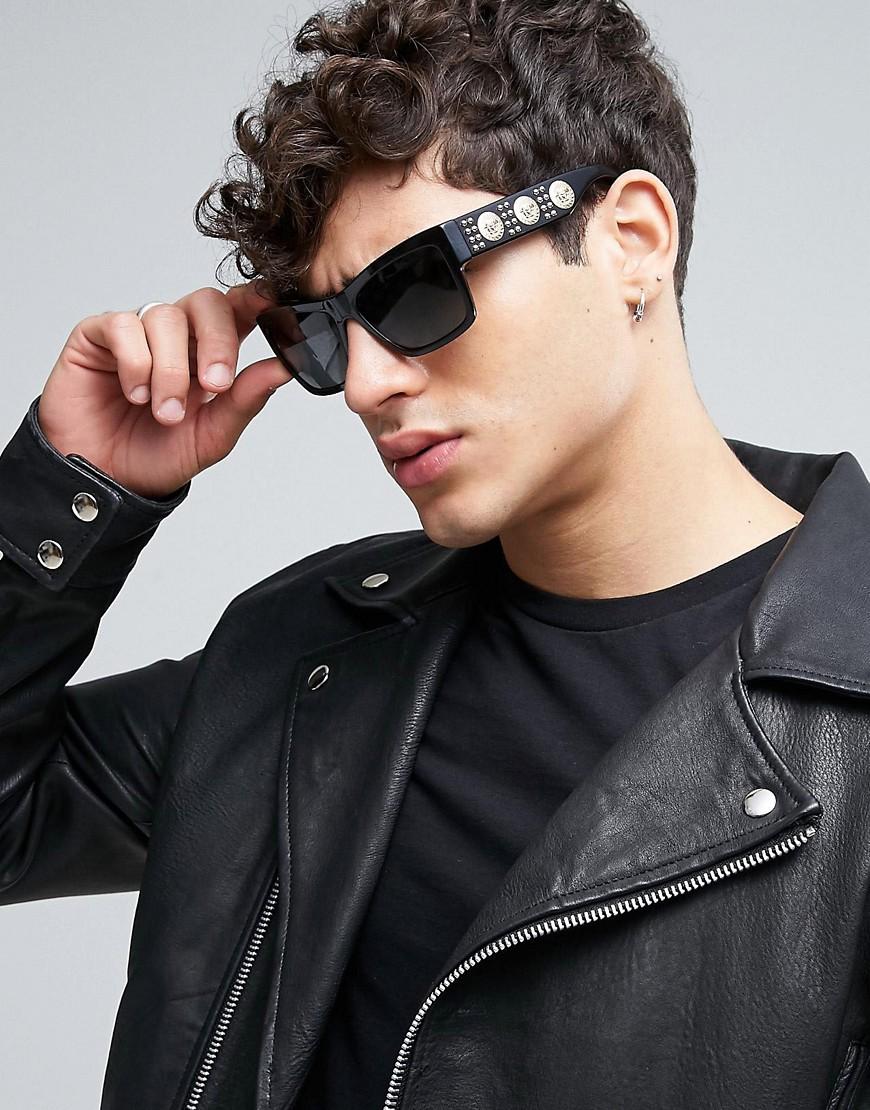 Versace Square Sunglasses With Side Triple Medusa in Black for Men