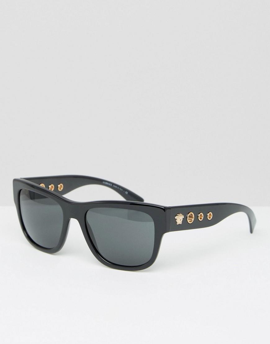 Versace Square Sunglasses With Side Studs in Black for Men | Lyst