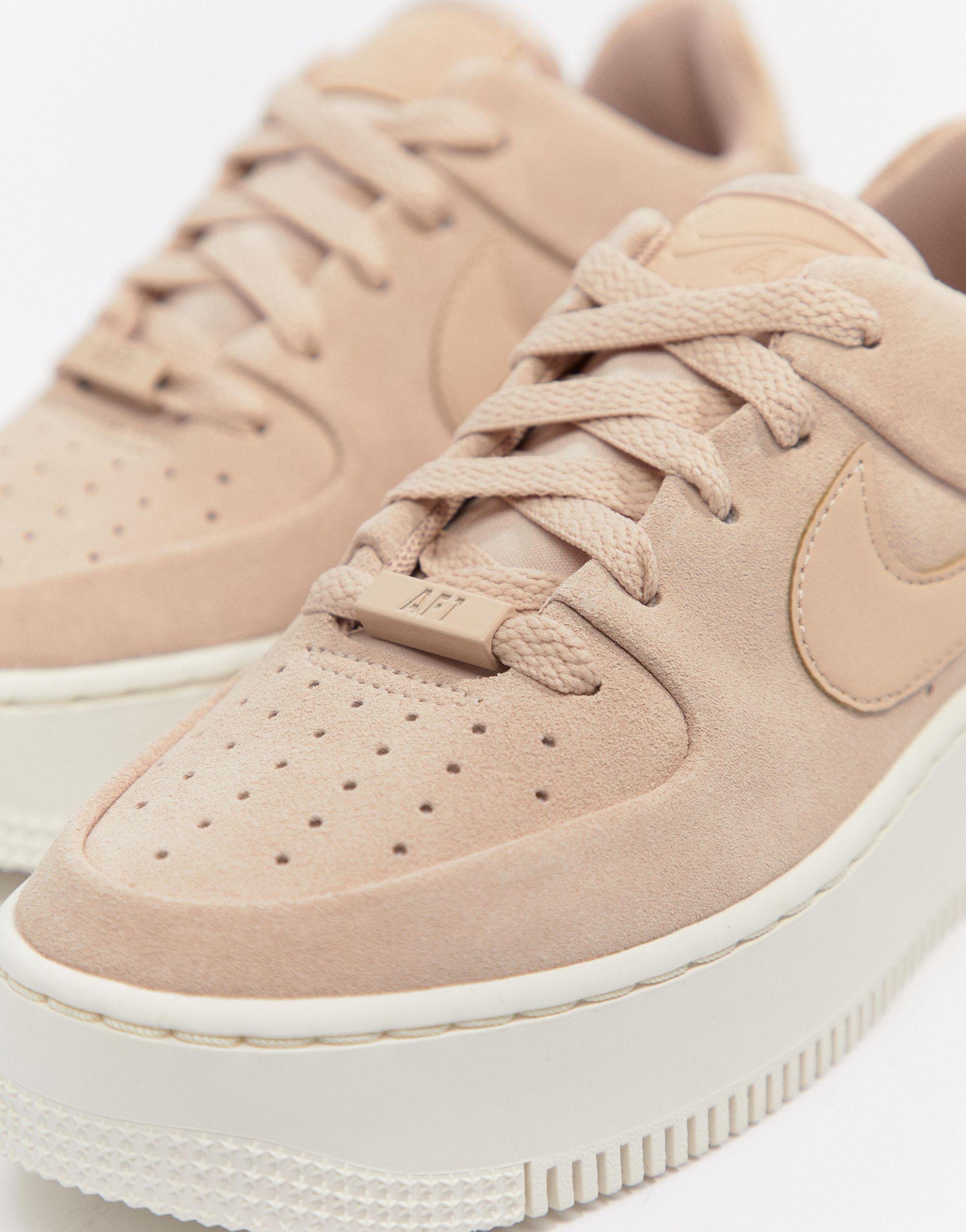 Zapatillas rosas Air Force 1 Sage Nike de Cuero de color Neutro | Lyst