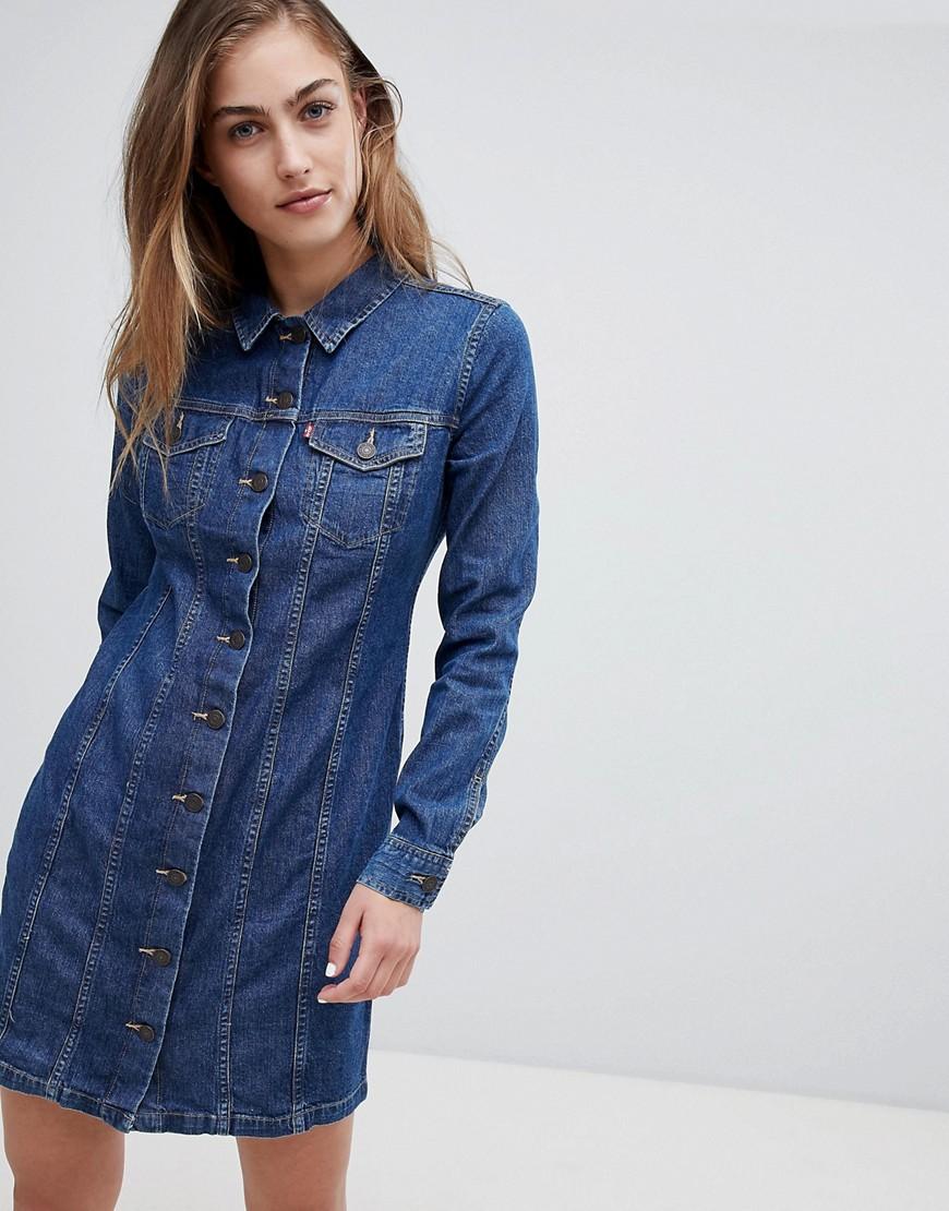 Vestito di jeans stile western a maniche lunghe con bottoniLevi's in Denim  di colore Blu | Lyst