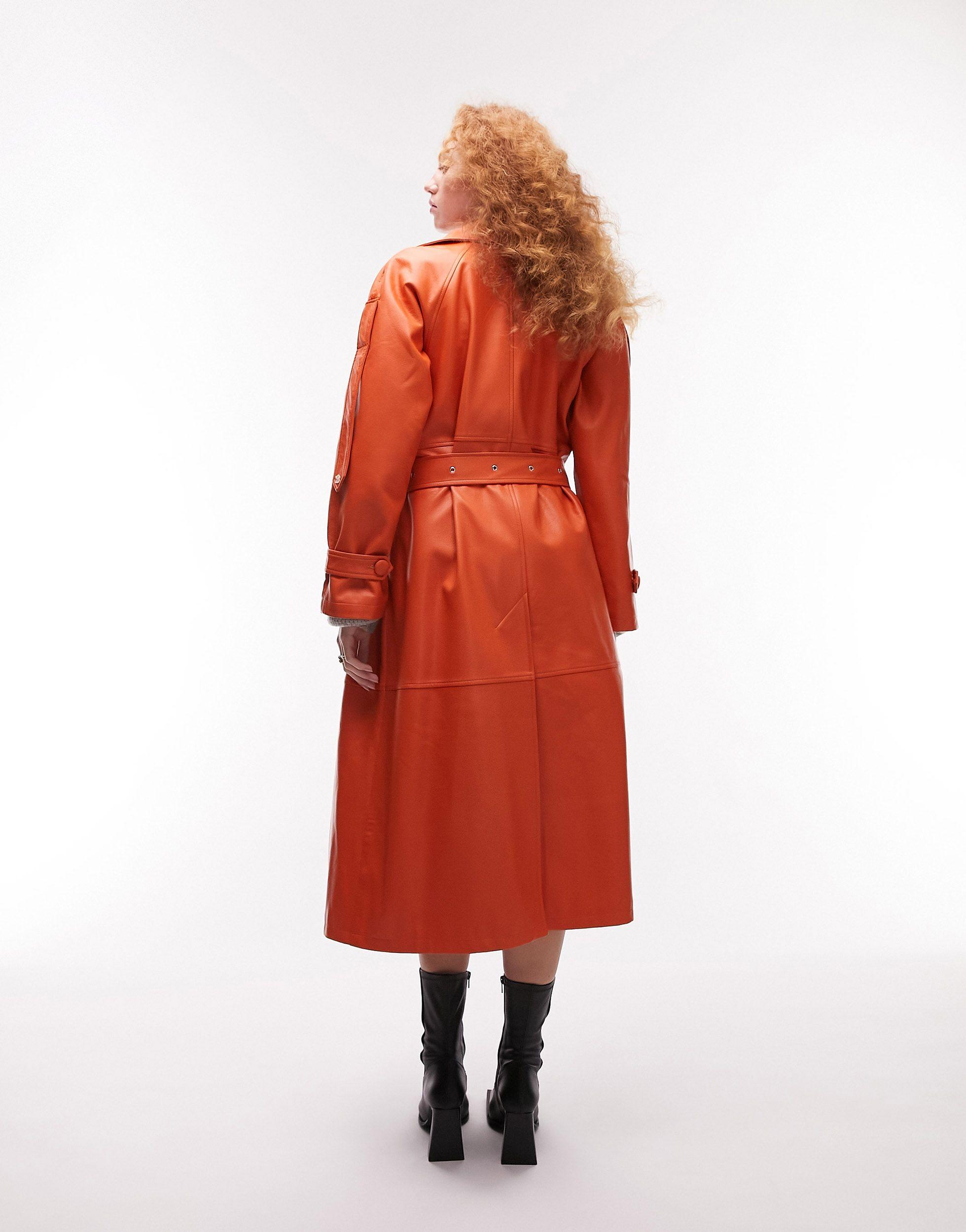 Topshop leather trench clearance coat