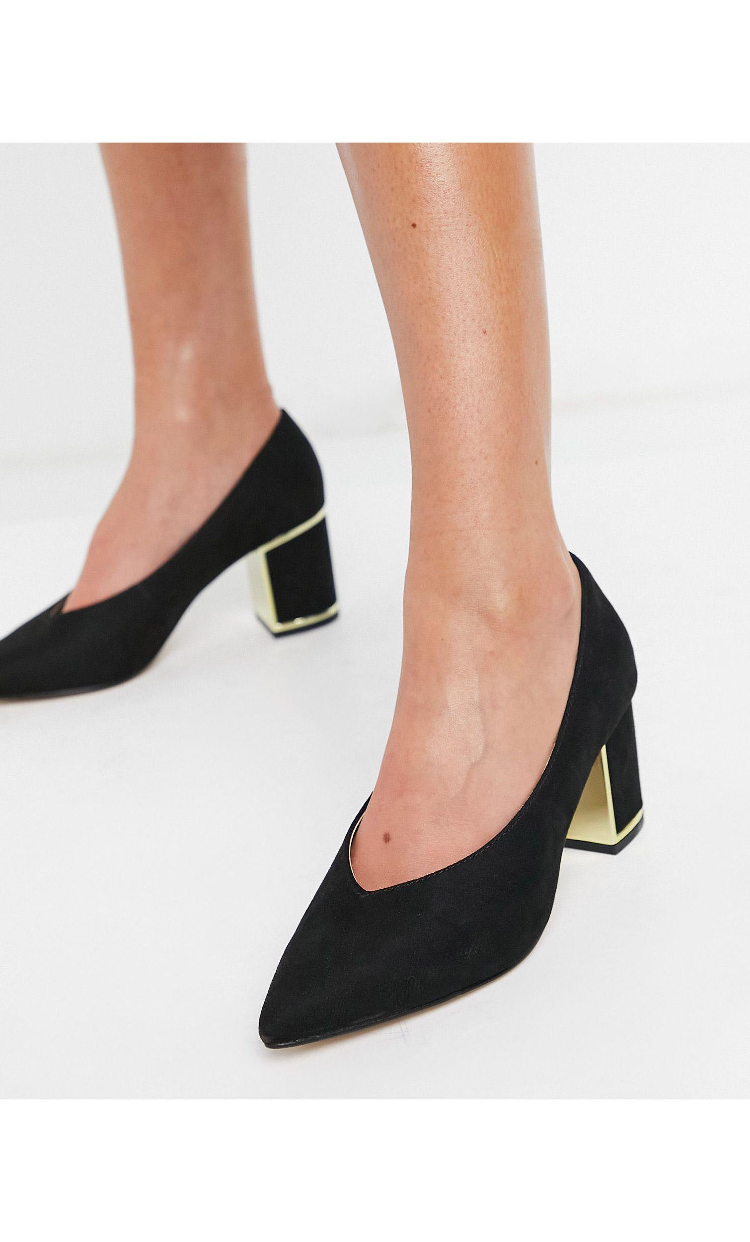 Office Moneypot Block Heel Pointed Shoes in Black | Lyst