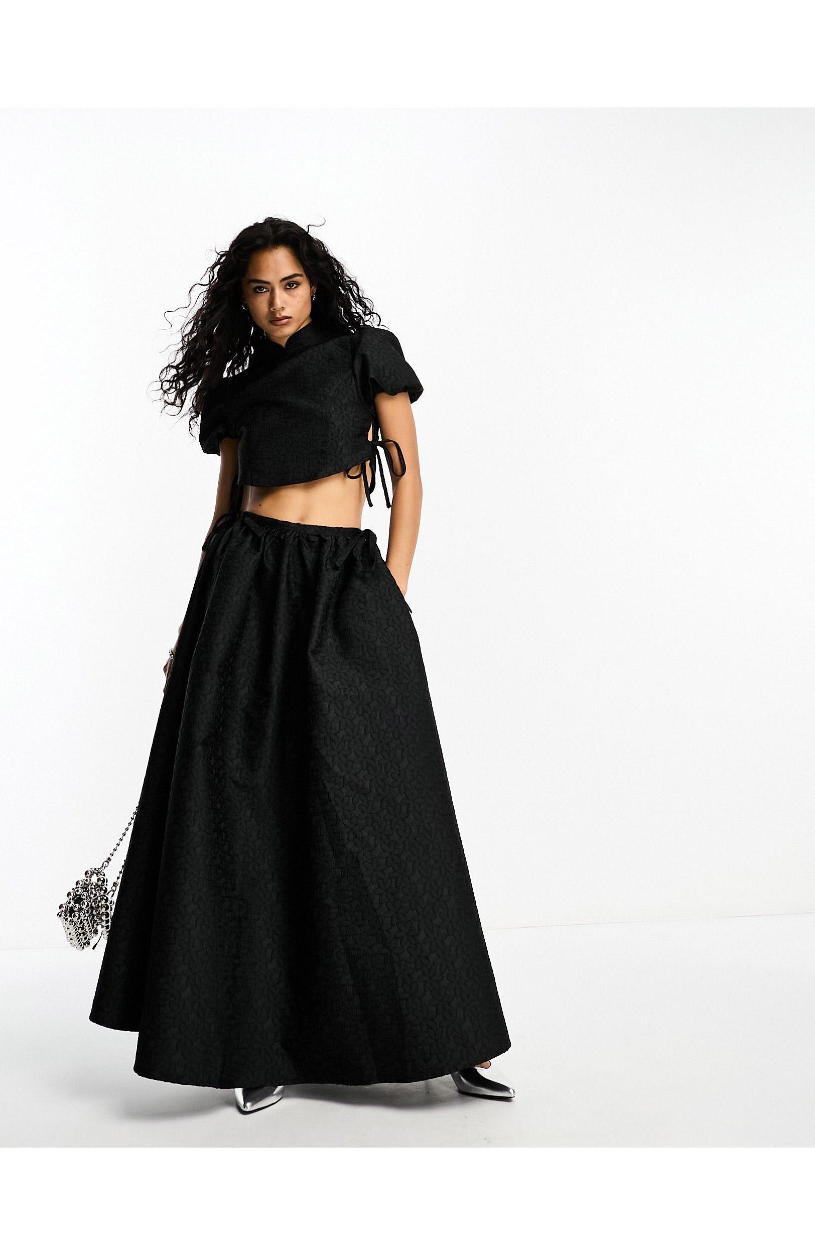Black maxi skirt co ord deals