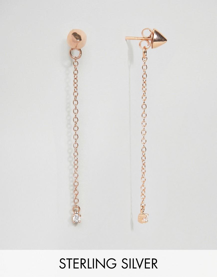 asos gold plated sterling silver spike chain earrings in metallic lyst asos gold plated sterling silver spike chain earrings in metallic lyst