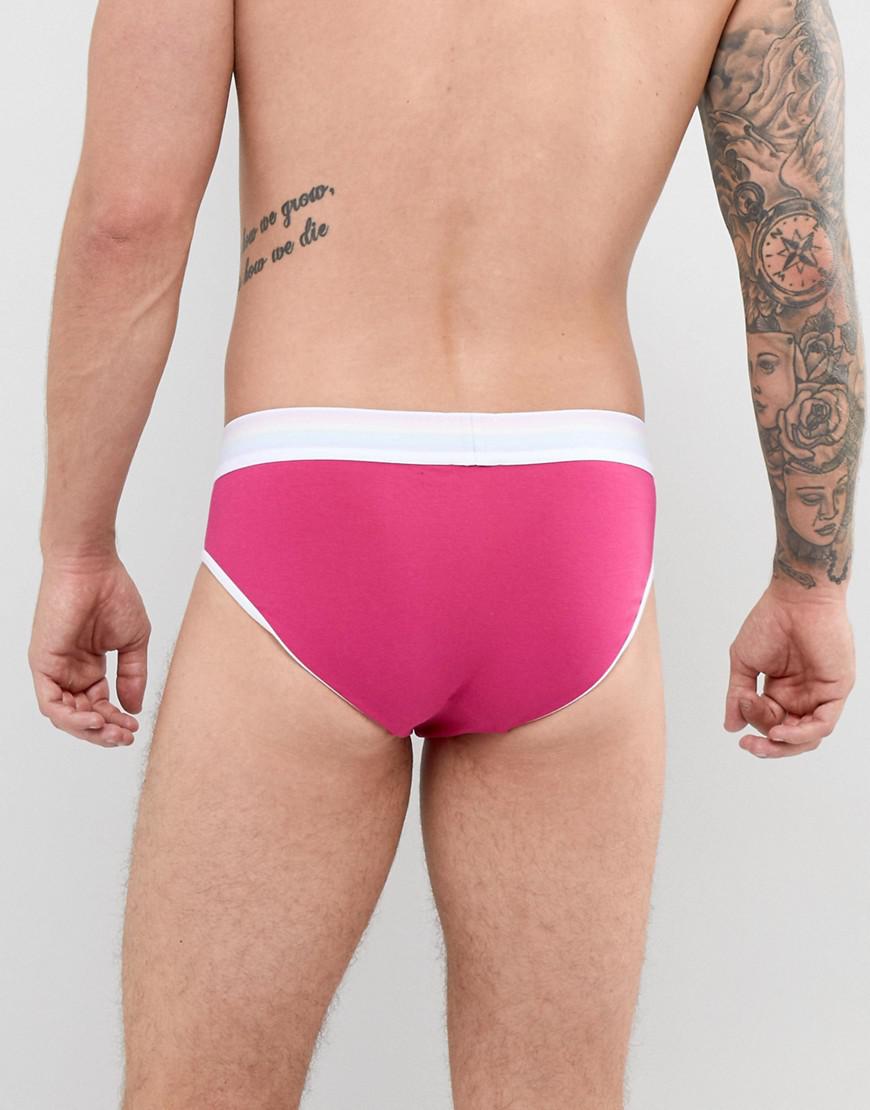 DIESEL 3 Pack Briefs With Multicolour Waistband in Pink for Men Lyst