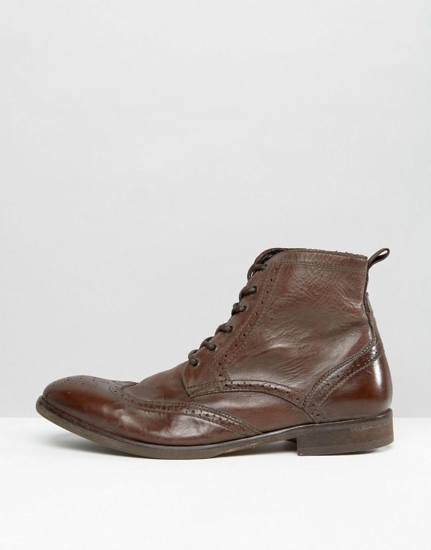 hudson simpson tan brogue boot