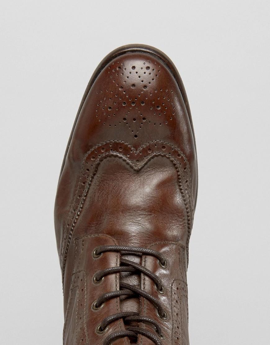hudson simpson tan brogue boot