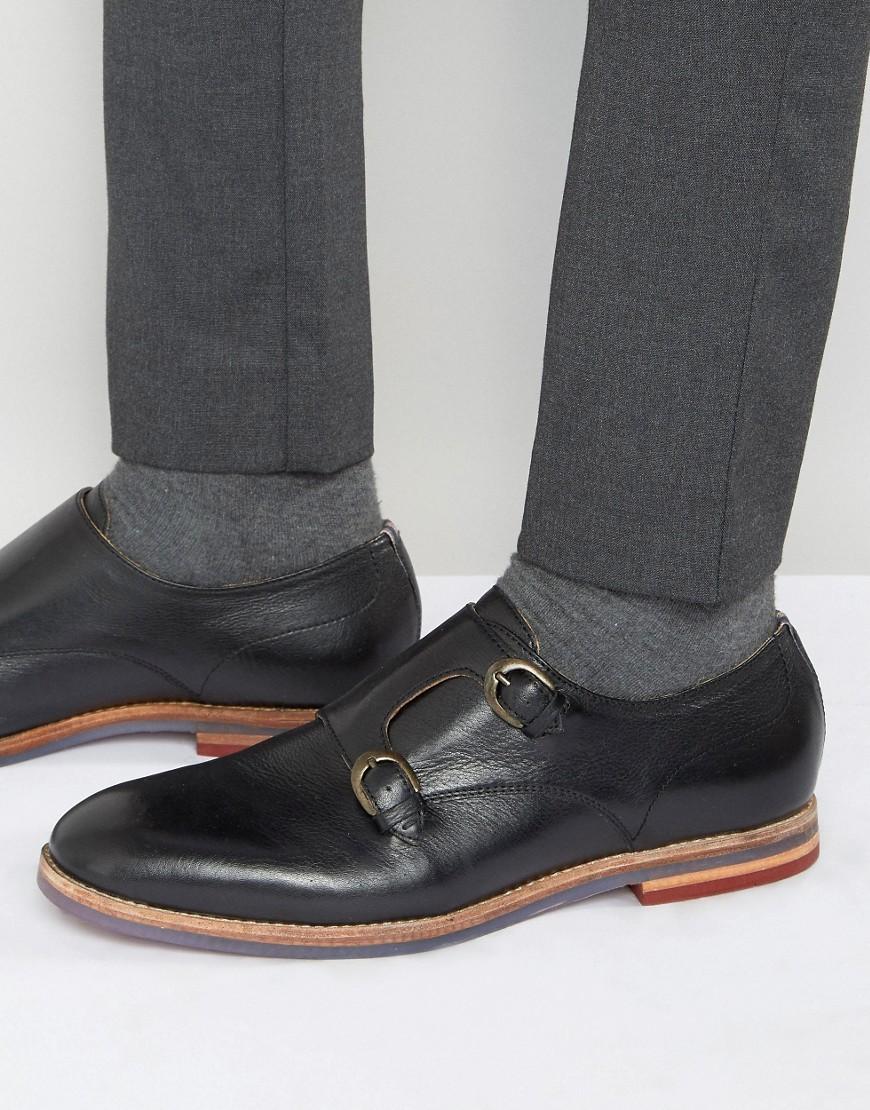 H by Hudson Tasker Leather Monk Shoes in Black for Men - Lyst