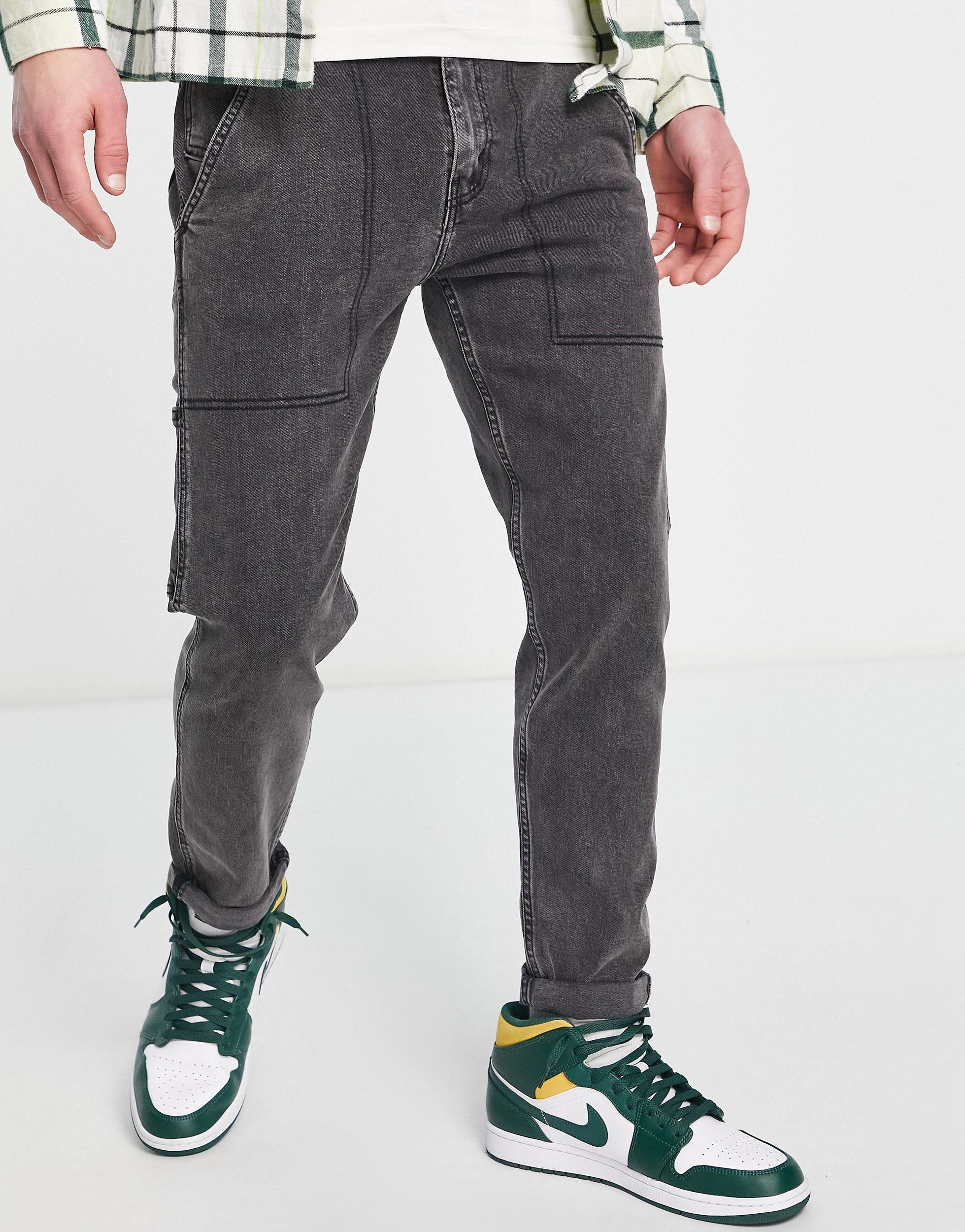 Levi's 502 Tapered Fit Hi Ball Jeans in Grey for Men | Lyst UK