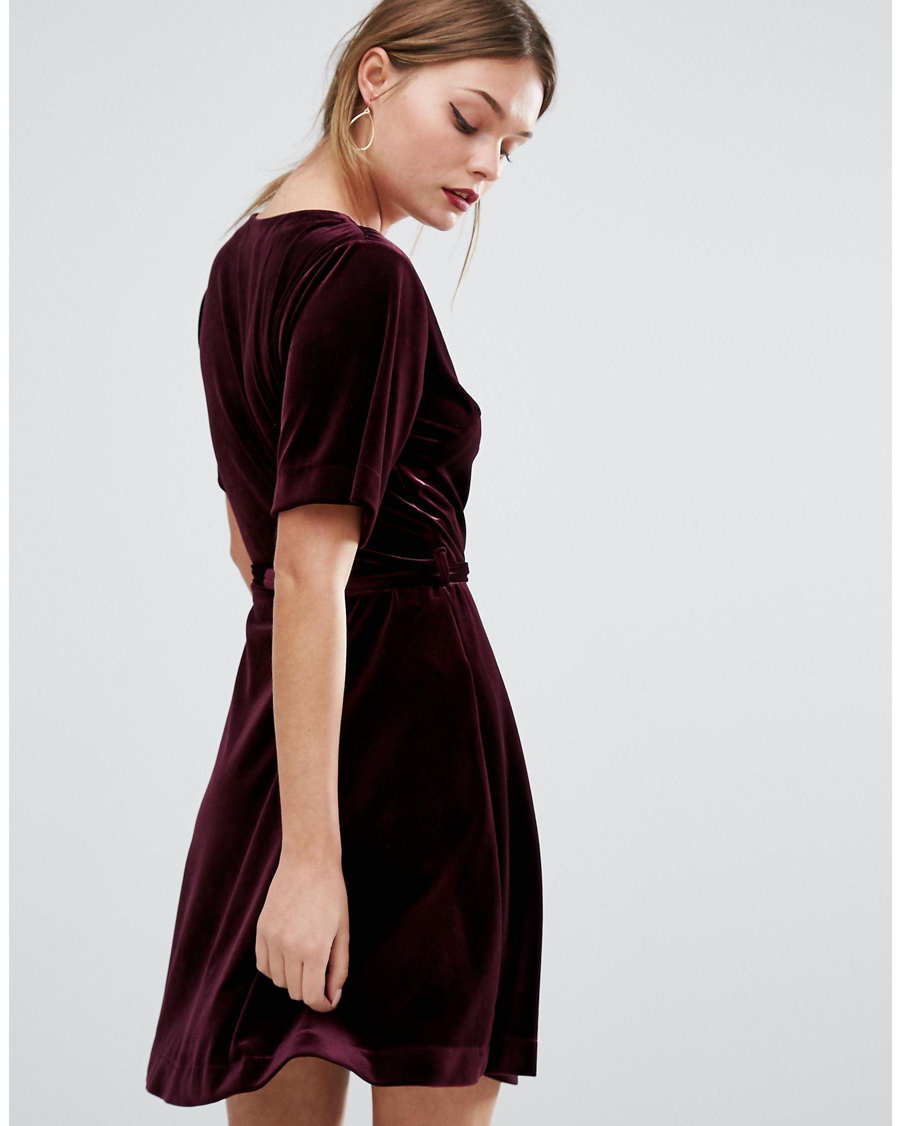 new look velvet wrap dress