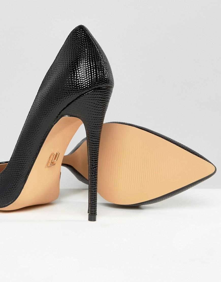 Lost Ink Fifi Black Cut Out Court Shoes - Lyst