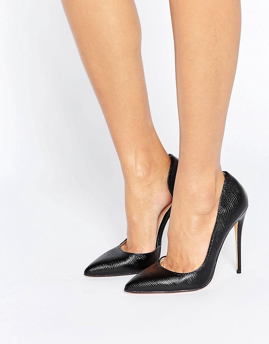 Lost Ink Fifi Black Cut Out Court Shoes | Lyst