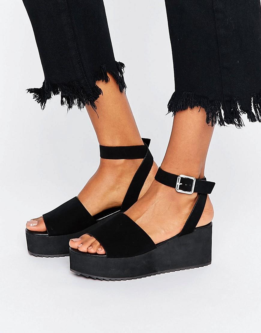 asos black platform sandals