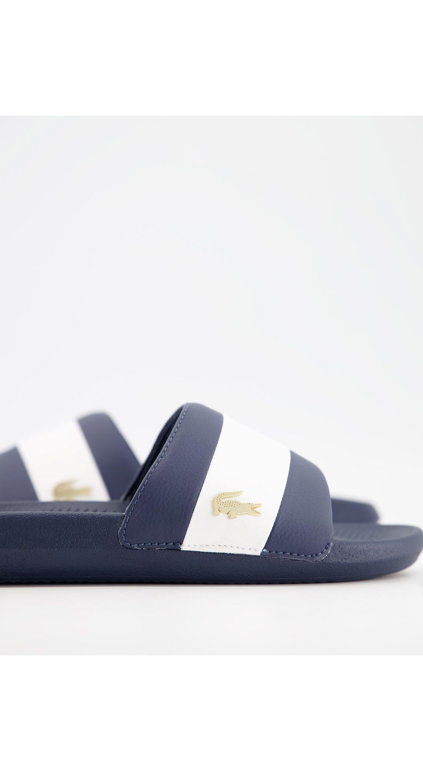 lacoste sliders navy