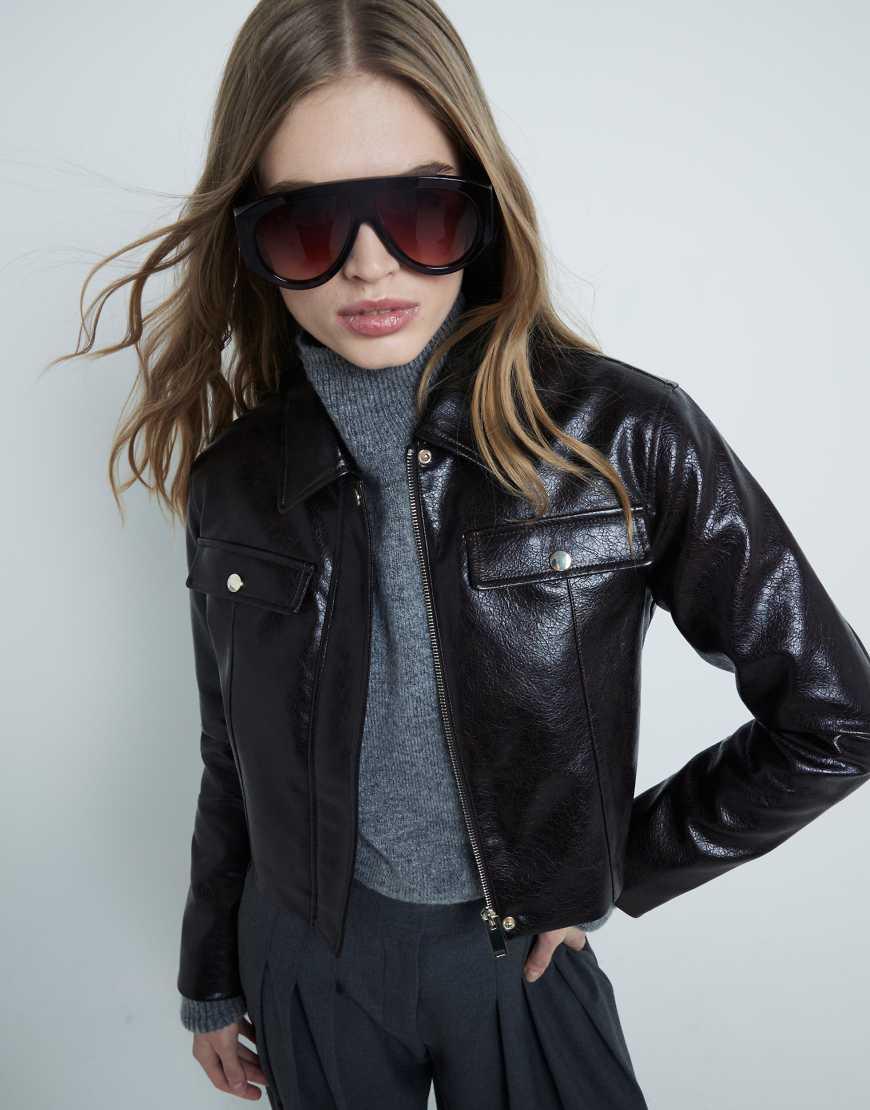 River Island Harrington Jacket in Black Lyst UK