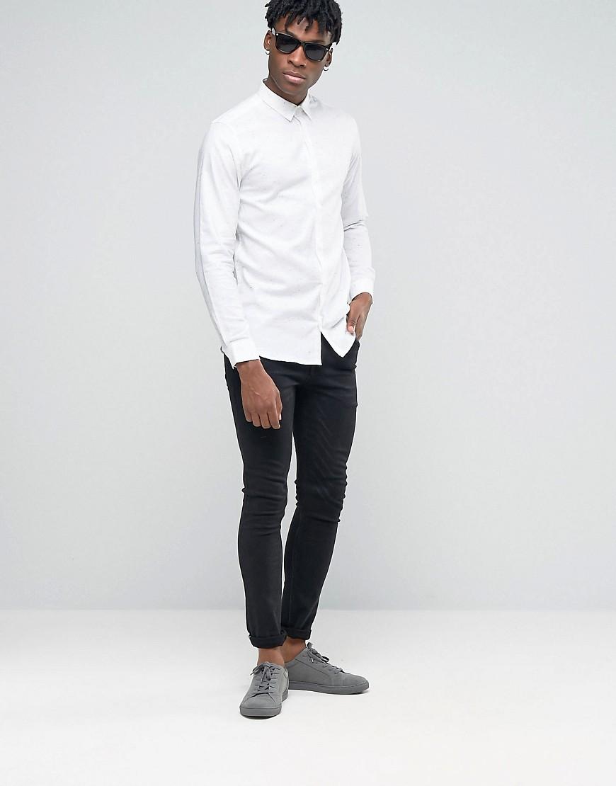 Lyst - Jack & Jones Premium Slim Shirt With Nep in White for Men
