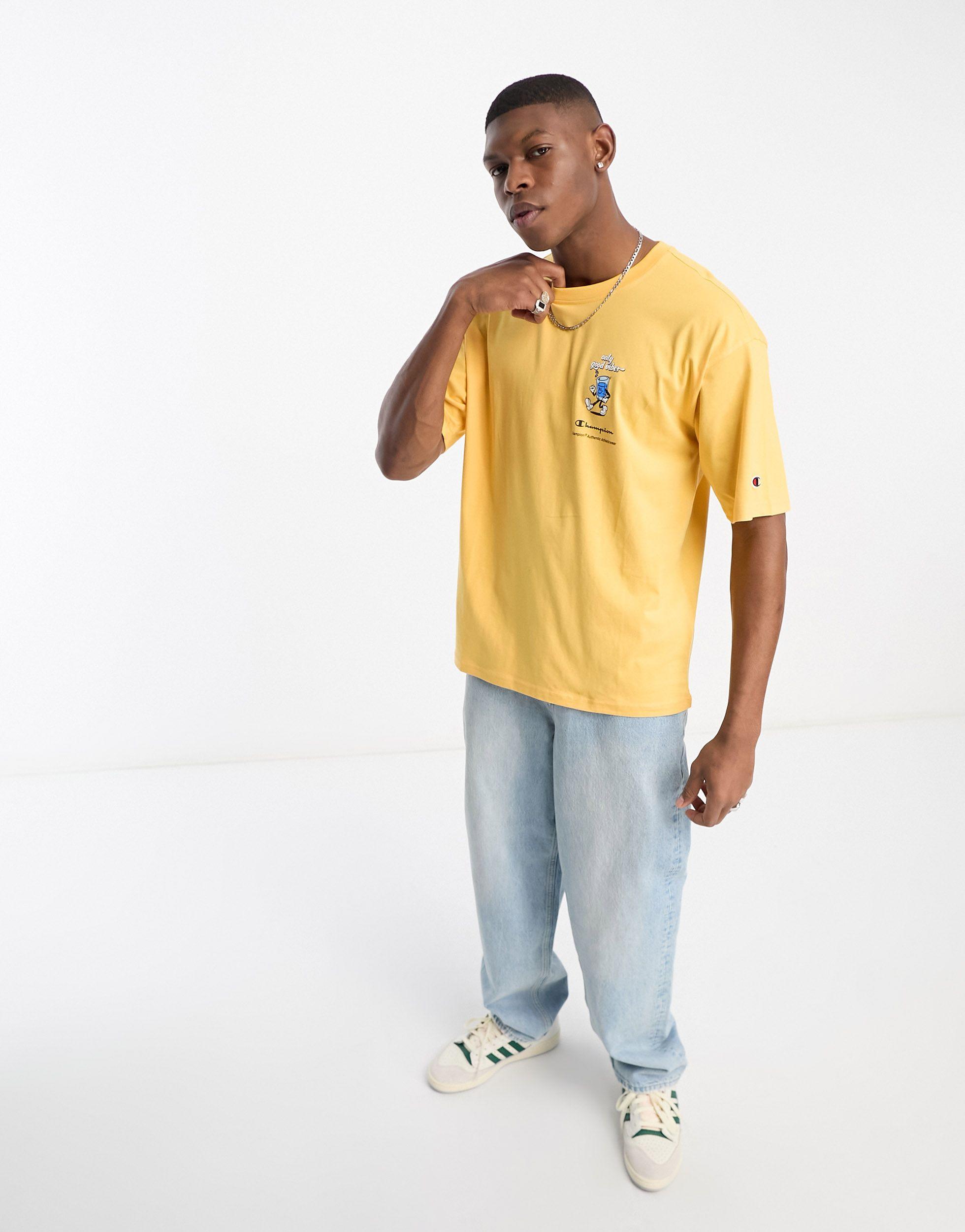 yellow champion t shirt mens