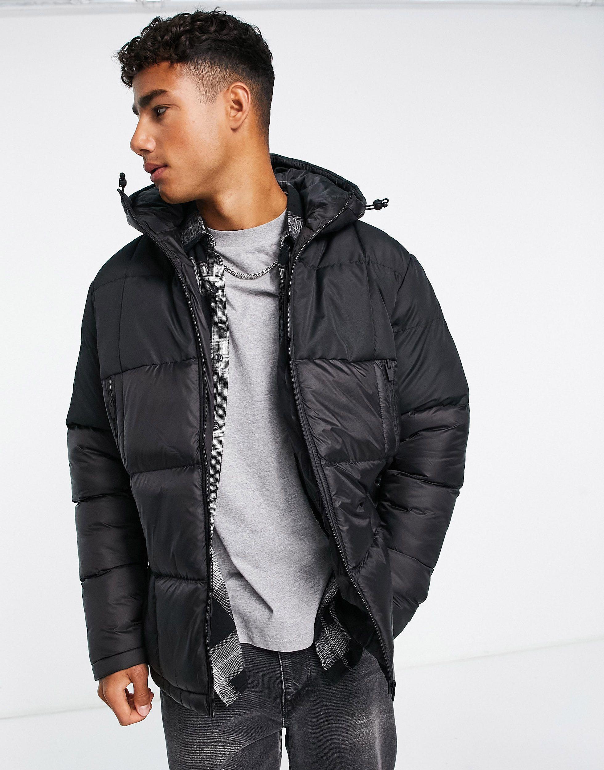 Brave Soul Box Quilted Puffer Jacket in Gray for Men | Lyst