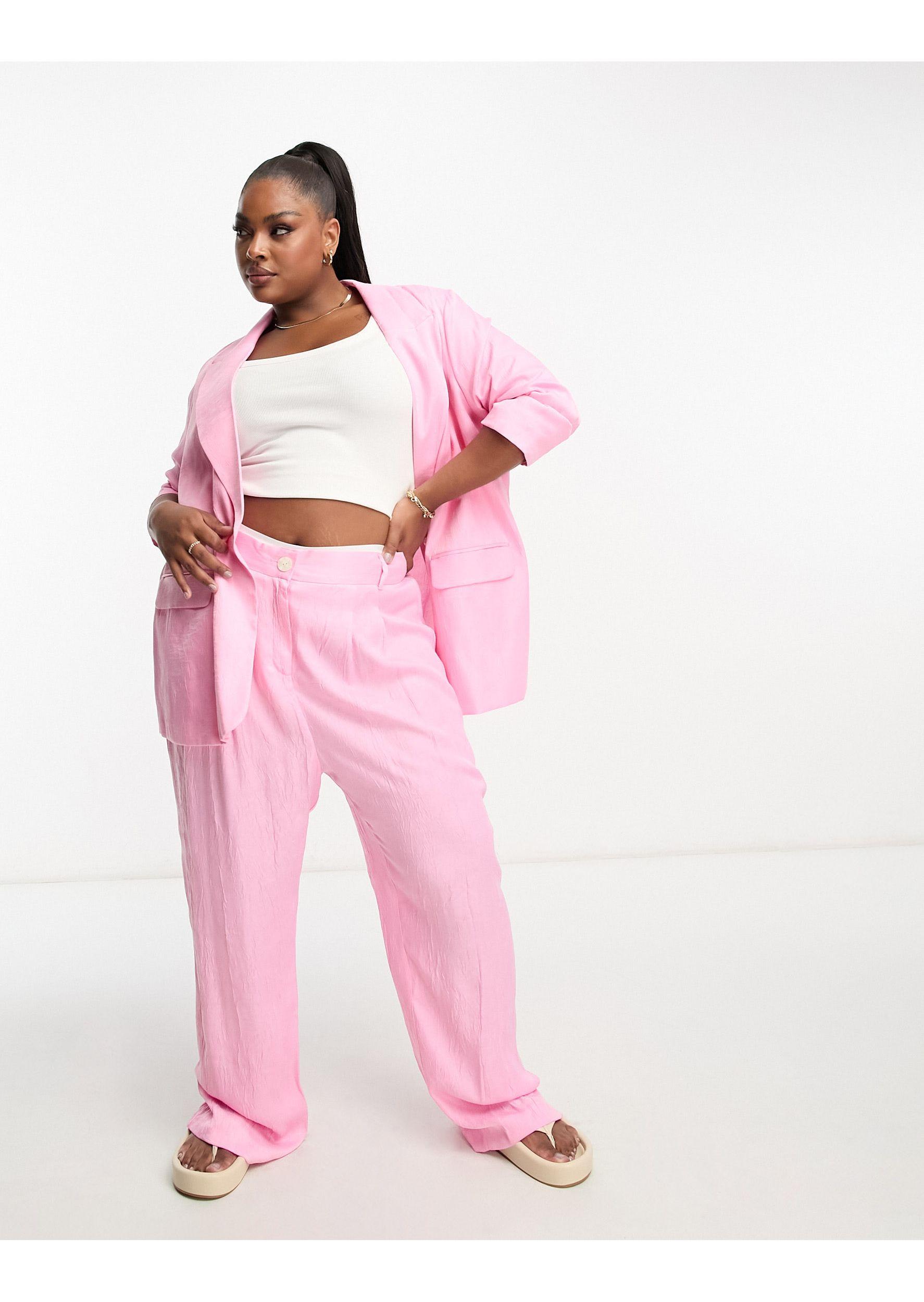 River Island Co-ord Wide Leg Dad Trousers in Pink | Lyst