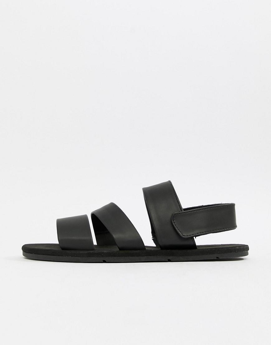 Pull&Bear Denim Sandals In Black for Men | Lyst