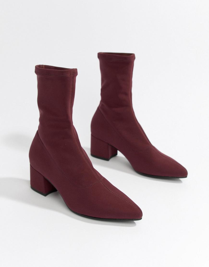 sympatisk performer fusionere Vagabond Suede Mya Stretch Sock Boot In Wine in Red - Lyst