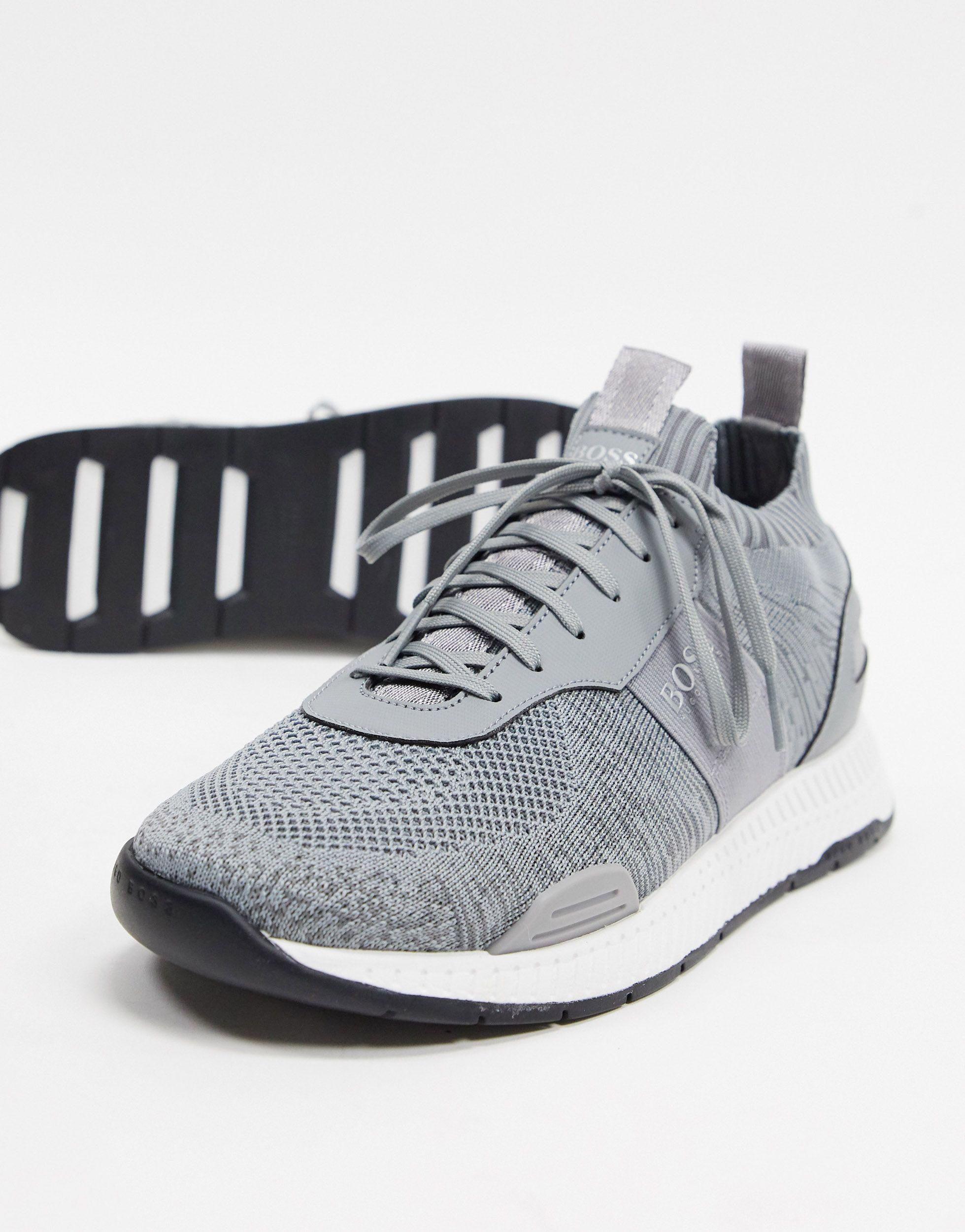 BOSS by HUGO BOSS Titanium Odour Repellent Runner Sneakers in Gray for Men  | Lyst