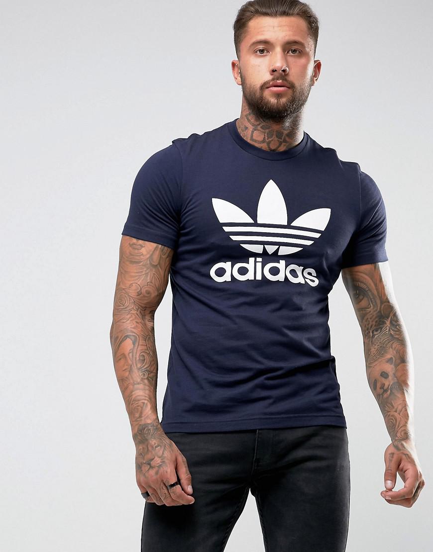 adidas Originals Cotton Trefoil T-shirt In Navy Bq7940 in Blue for Men -  Lyst