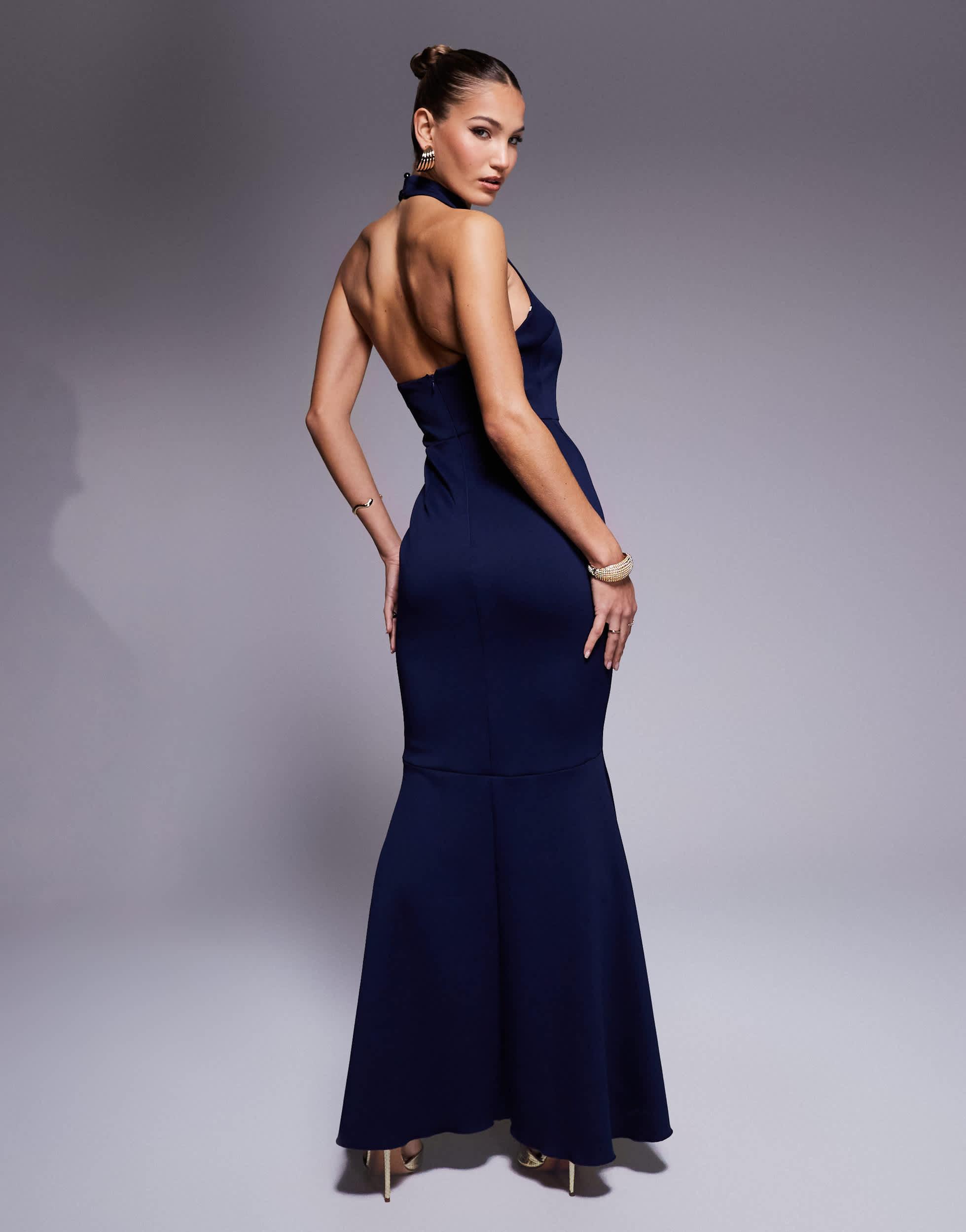 bodycon dress halter Priscilla Halter Keyhole Mini Dress | Tie-Up Halter Mini Dress main image 1