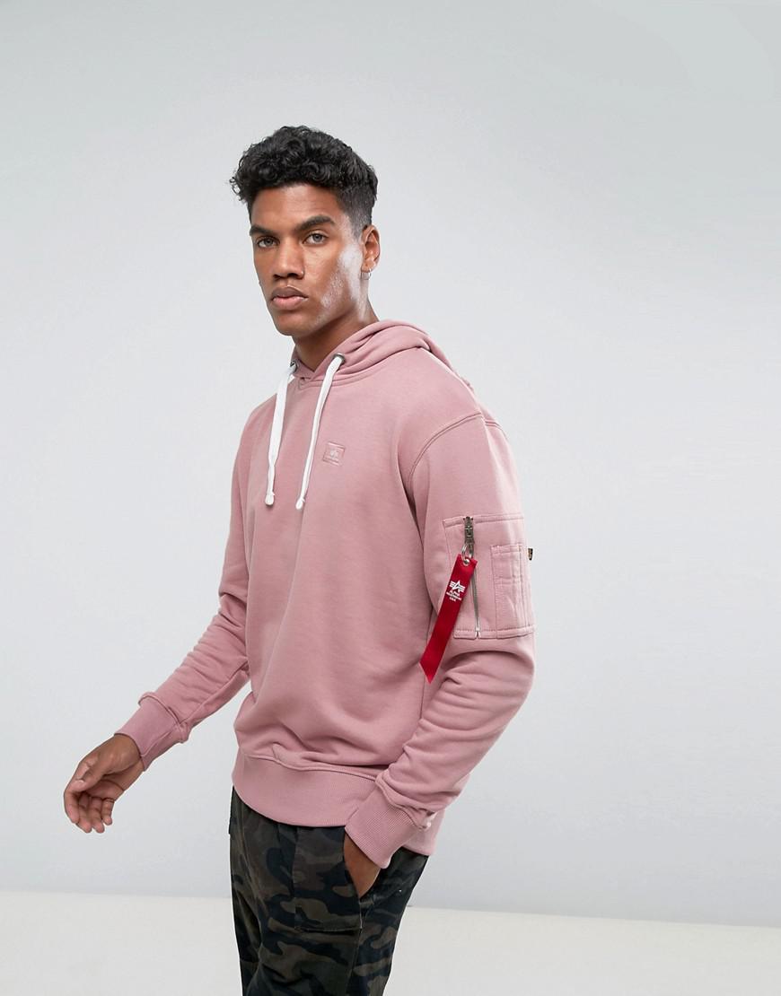 Alpha Industries Cotton X-fit Hoodie Sweatshirt In Silver Pink for Men -  Lyst