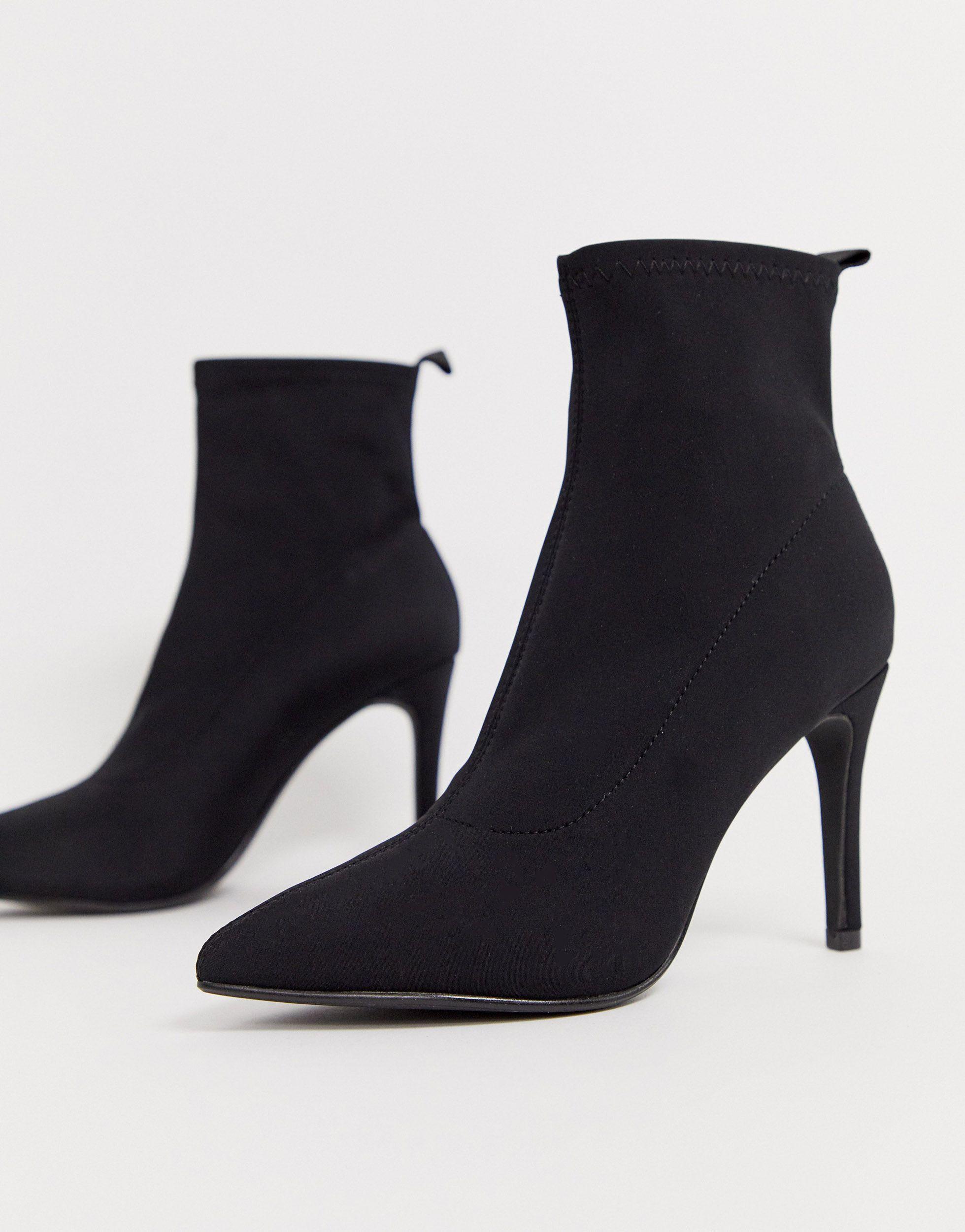 Sale > black sock boots low heel > in stock