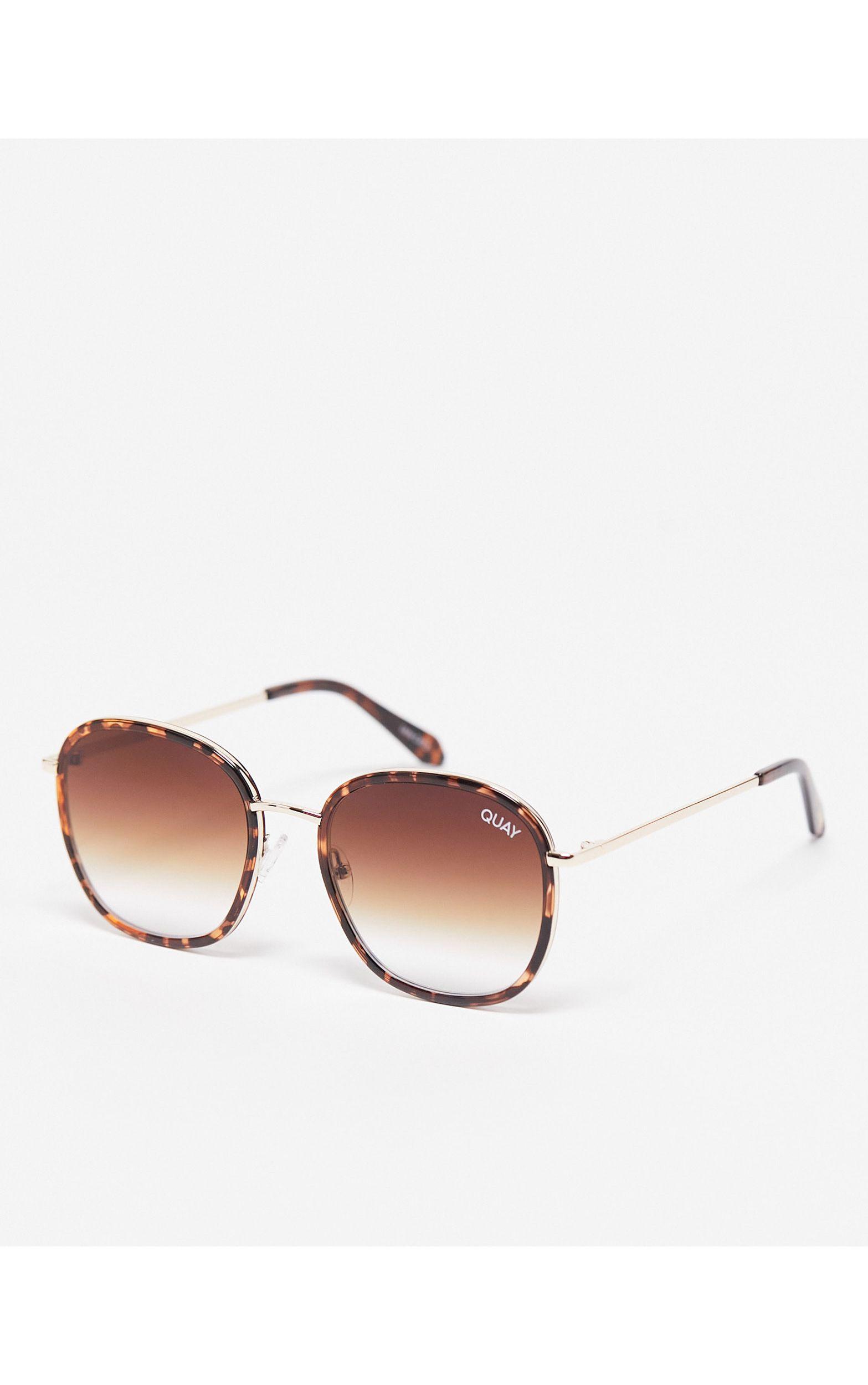 Quay Quay Jezabell Inlay Sunglasses in White | Lyst
