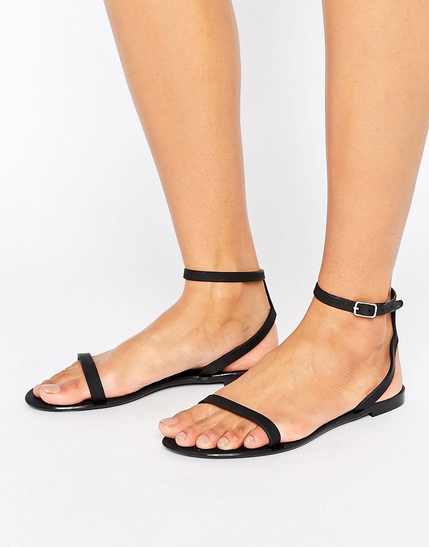 ASOS Feline Jelly Flat Sandals in Black - Lyst