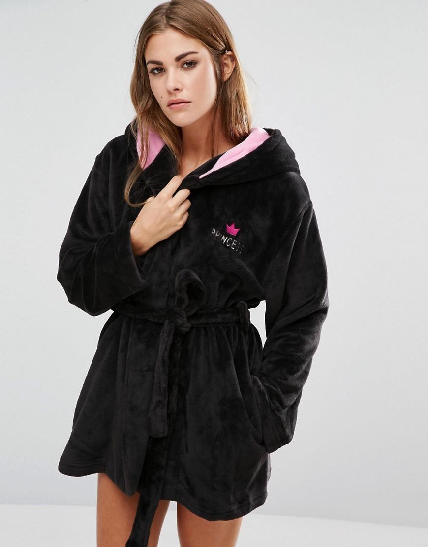 Boux Avenue Synthetic Princess Robe in Black - Lyst
