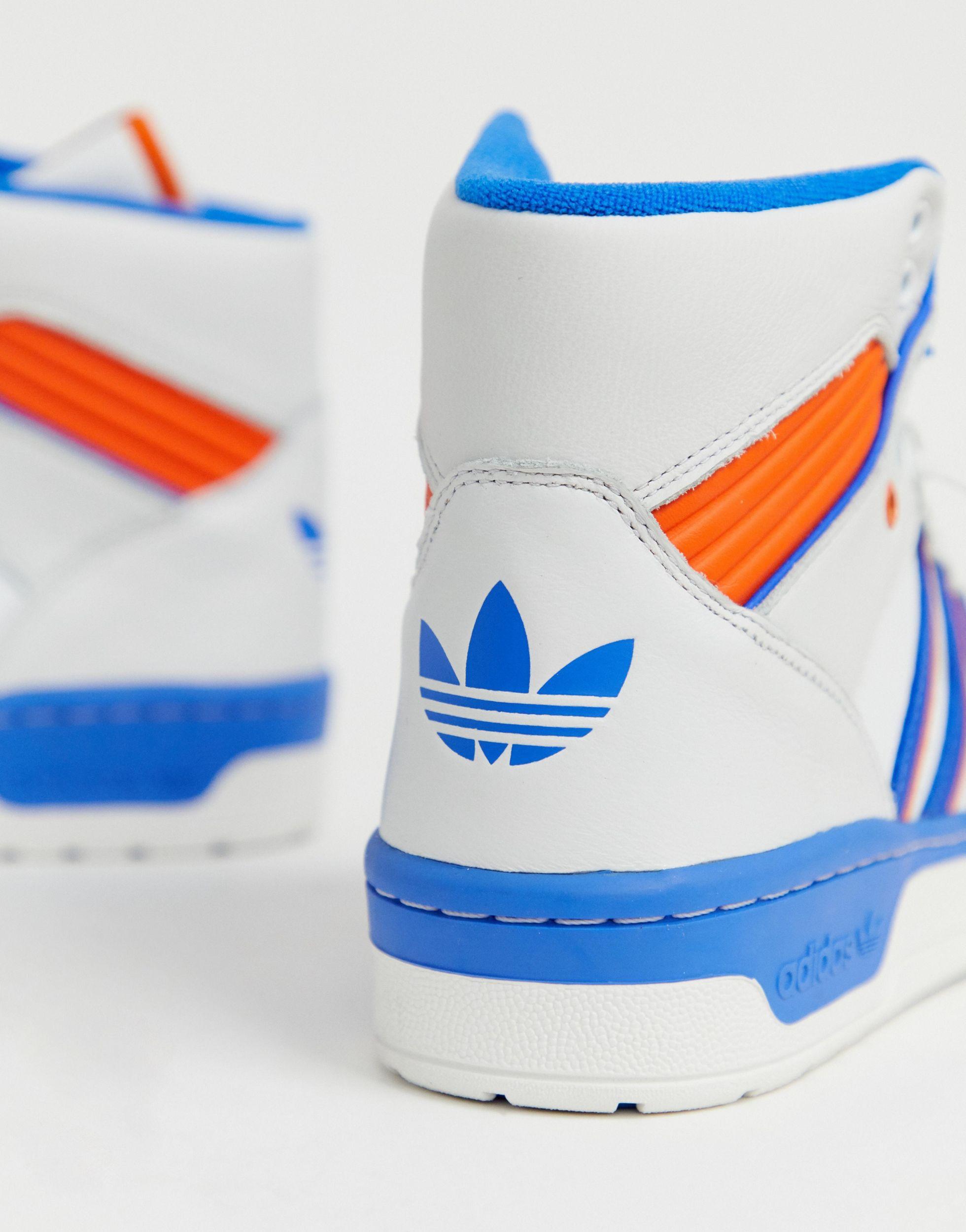 adidas Originals Leather Rivalry Hi Top Trainers White for Men | Lyst