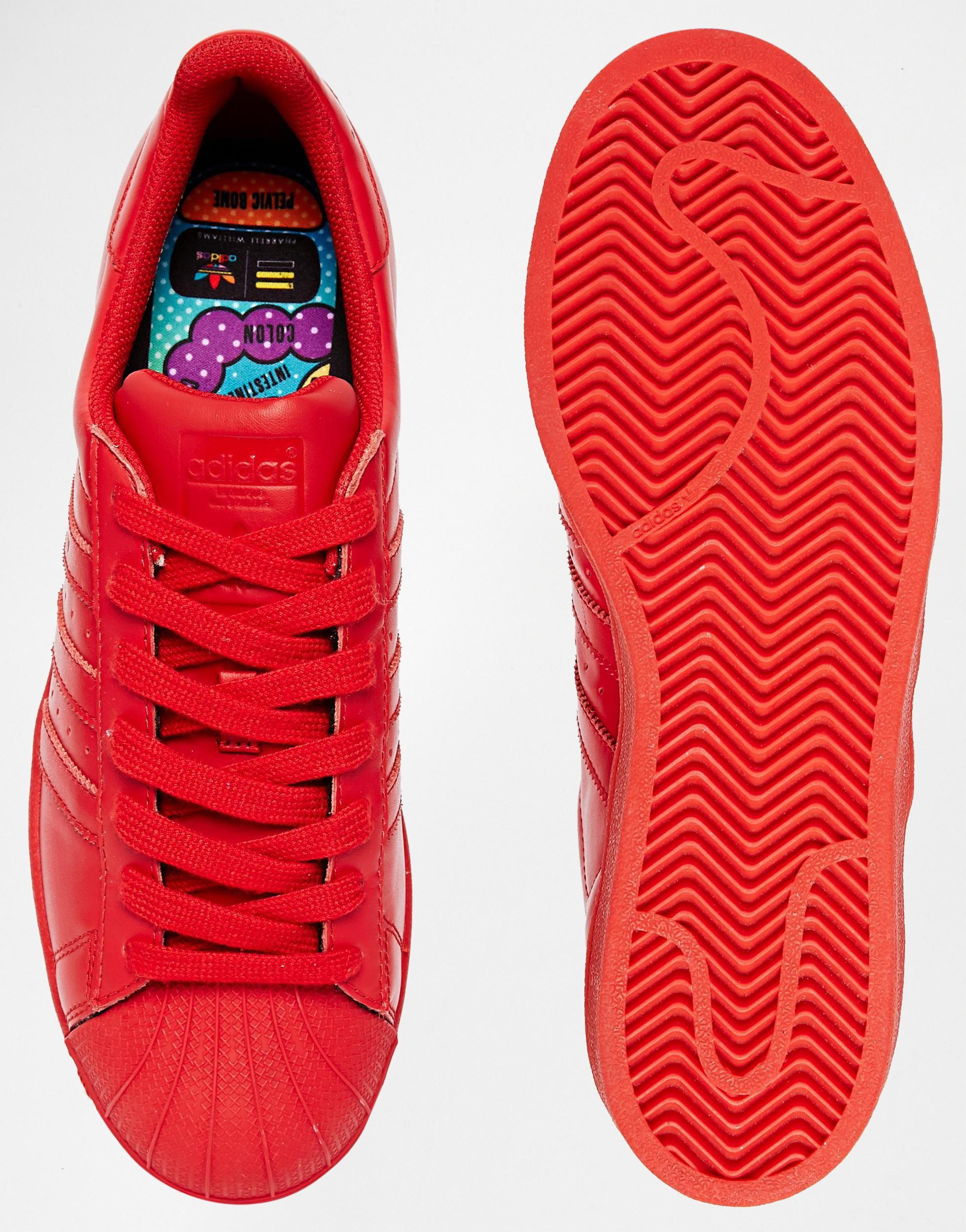 adidas Originals X Pharrell Williams Supercolour Superstar Trainers S41833  in Red for Men | Lyst