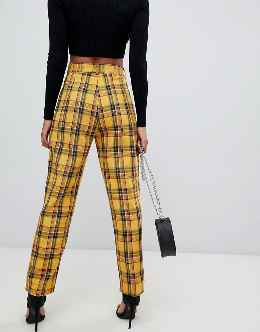 yellow check pants